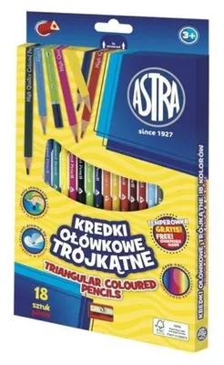 Immagine prodotto di Pastelli a matita 18 colori triangolari Astra