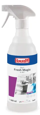 Produktbild von 12x Buz® Fresh Magic Gebrauchsfertiger Raumspray mit Aktiv-Geruchsblocker | Flasche (600 ml)