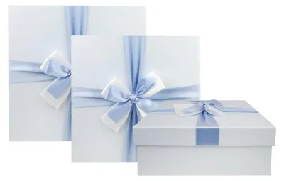 Immagine prodotto di Set regalo in scatola, colore azzurro pastello, composto da 3 pezzi