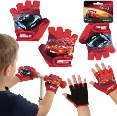 Produktbild von DISNEY CARS Fahrradhandschuhe für Jungen, Kinder-Fahrradhandschuhe für Fahrrad und Roller, mit Klettverschluss