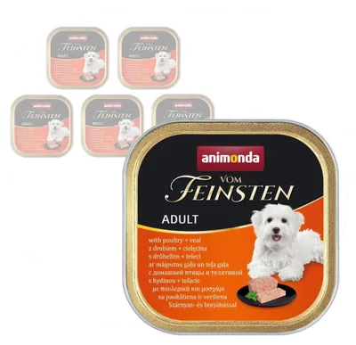 Produktbild von Animonda Vom Feinsten Nassfutter für Hunde 6x150g mit Geflügel und Kalb