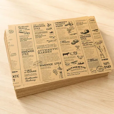 Einweg-Lebensmittelpapier, 100 Blatt, 38x28 cm, braun