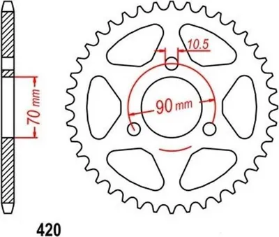 Produktbild von Kettenrad 42Z Teilung 420 für Honda CR MB MBX MCX MT MTX 50 80
