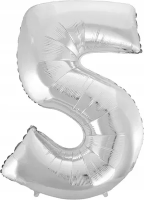 Immagine prodotto di Palloncino GODAN in foil numero cinque 92 cm argento (5)