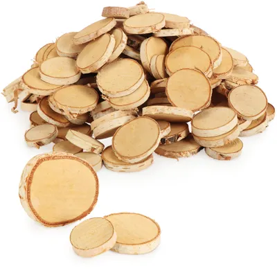 Produktbild von com-four® 1kg Streudeko, dekorative Holzscheiben zum Streuen - Holzchips aus natürlichem Holz mit Rinde - Bastelbedarf für Geschenke und Potpourris