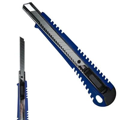 Produktbild von Cuttermesser Teppichmesser Paketmesser Mehrzweckmesser Blau 20 Stück 9 mm