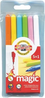 Zdjęcie produktu dla Koh-I-Noor Flamastry Magic 6 sztuk zmieniają kolory