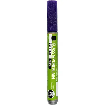 Image de Stylo verre et porcelaine pailleté semi-opaque - Violet