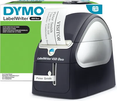 Produktbild von DYMO LabelWriter 450 Duo Etikettendrucker | Professioneller 300 dpi. Thermodirekt Etikettiergerät | Drucken Sie LW und D1 Etiketten