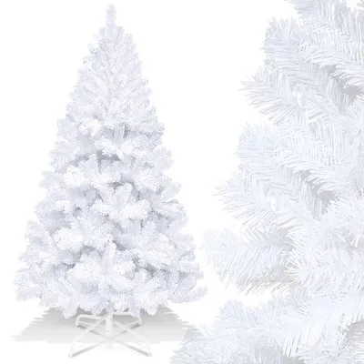 Immagine prodotto di Jopassy 180 cm albero di Natale Albero di Natale con supporto in metallo Albero di Natale Facile montaggio per il matrimonio, Natale, camera da letto Natale, Bianco