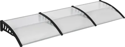 Zdjęcie produktu dla Zadaszenie na biurko Zadaszenie na drzwi wejściowe 303 x 96 x 27 cm Zadaszenie z ochroną UV, ochroną przed deszczem Ochrona przeciwsłoneczna na zewnątrz aluminium w kolorze czarnym