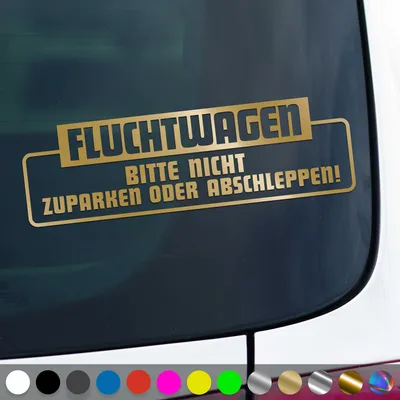 Produktbild von PantherPixel Fluchtwagen Aufkleber Bitte Nicht Zuparken Abschleppen Sticker Auto Geschenkidee Farbe Gold