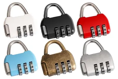 Produktbild von Gepäckschlösser 6er Set Vintage Retro Zahlenschloss 3-stellig Zinklegierung 6 Farben