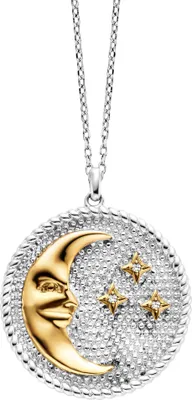 Produktbild von Julie Julsen Anhänger mit Kette 925 Silber rhodiniert teils vergoldet Moonstars