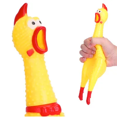 Zdjęcie produktu dla Gumowa zabawka dla psa z piszczącym kurczakiem 32 cm