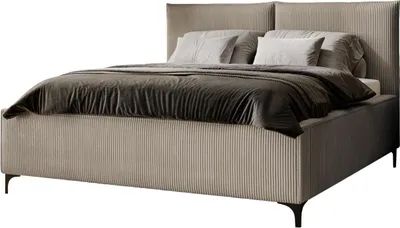 Produktbild von MIRJAN24 Polsterbett Leon Cord, Doppelbett mit Bettkasten, Ehebett, Gasdruckfeder, Lattenrost (Farbe: Poso 02, Größe: 160x200 cm)