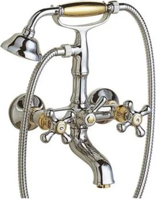 Produktbild von Demm Badewannenarmatur, Zweigriff Sterling Nostalgie, Farbe:Chrom/Gold!!, 04131.035.CD, 2205