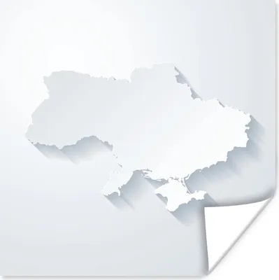 Produktbild von MuchoWow® Poster Illustration der Ukraine in Weiß 30x30 cm - Wandposter - Printing