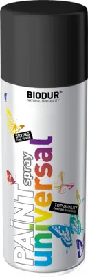 Produktbild von Biodur | Sprühlack - Tiefschwarz (RAL 9005) - 400ml, Sprühfarbe, Lackspray, Universal - Betonfarbe, Sprühlacke für Holz, Metall, Glas