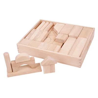 Obrázok produktu pre Bigjigs Baby Veľké drevené kocky Prírodné