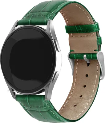 Produktbild von Strap-it Samsung Galaxy Watch 6 Classic 43mm Leder Armband Krokoprägung (Grün)