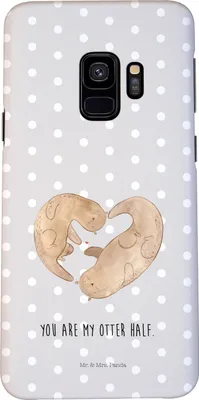 Produktbild von Mr. & Mrs. Panda Samsung Galaxy S9 Handyhülle Otter Herz - Grau Pastell - Geschenk, Liebe, Handy Schutzhülle, Case, Hülle, Cover