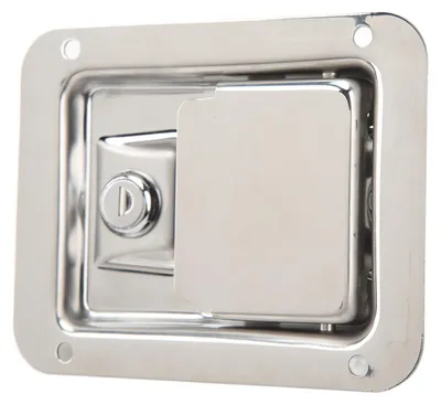 Image de Serrure à clé pour porte de remorque, poignée à levier en acier inoxydable, serrure pour coffre à outils de remorque, pour camping-cars, camions et remorques