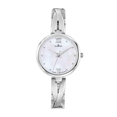 Obrázok produktu pre Dámske náramkové hodinky DUGENA 4460667 Elin, quartz, perleťový ciferník, puzdro z nehrdzavejúcej ocele, minerálne sklo, polovičná spona z nehrdzavejúcej ocele, sklápacia spona s tlačidlom, 3 bar