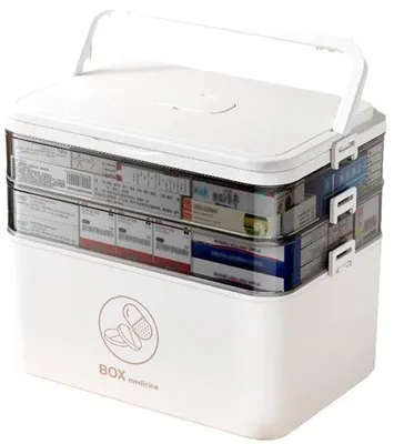 Image de Azomor : boîte à médicaments pratique et portable à trois compartiments avec couvercle transparent
