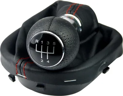 Produktbild von Schaltsack Schaltmanschette Naht Rot Schaltknauf für VW Touran 1T1 1T2 1T3 + VW Caddy 2K III mit Rahmen 5 Gang