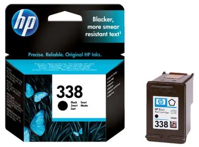 Obrázok produktu pre HP Čierna originálna atramentová kazeta 338, Štandardná výťažnosť, Čierna, Atrament na báze farby, Atrament na pigmentovej báze, 1 kusov, 480 strany
