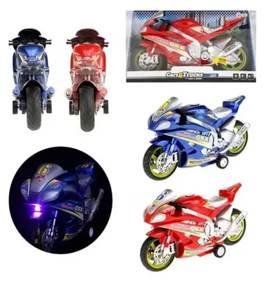 Obrázok produktu pre Závodná motorka so svetlom, zvukom a funkciou pull-back