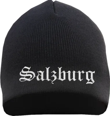 Produktbild von Salzburg Beanie Mütze - Altdeutsch - Bestickt - Strickmütze Wintermütze Einheitsgröße Schwarz