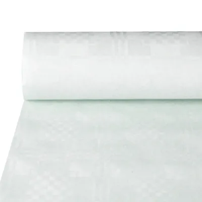Produktbild von 160 Rollen Papiertischtuch mit Damastprägung 25 m x 1 m weiss
