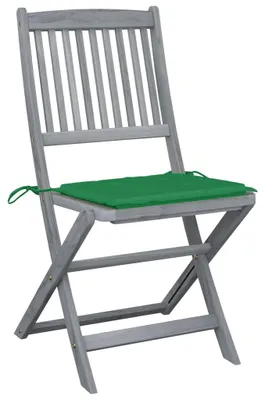 Productafbeelding van vidaXL Klapstoelen, 2 stuks, met kussens, gemaakt van massief acaciahout