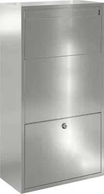 Image de vidaXL Boîte à colis avec porte Argent 44 x 22 x 82 cm Acier galvanisé