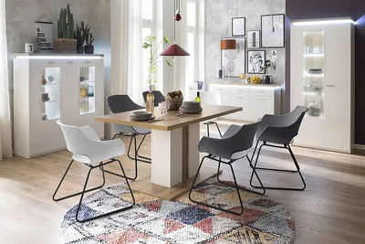 Produktbild von Esszimmerstühle Stuhl ROCKVILLE Schalenstuhl Kufengestell weiss