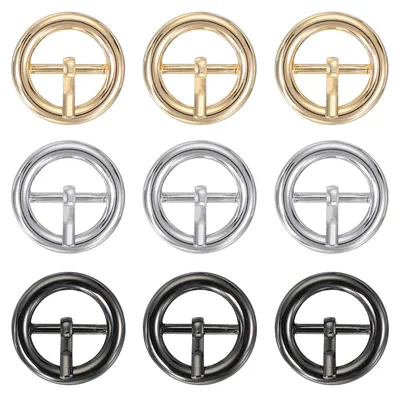 Metall-Rollschließen 9 Stk. rund, 24 mm, für Gürtel & Taschen