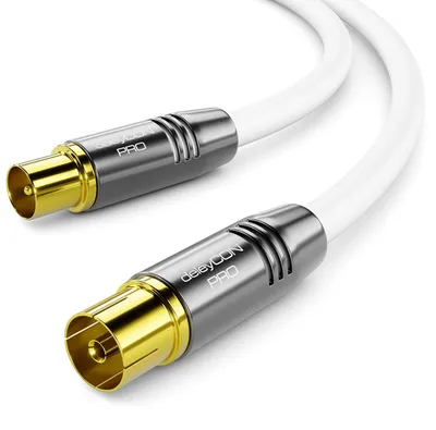 Produktbild von deleyCON 20m 4K TV Antennenkabel Koaxialkabel Full HD IEC - Weiß