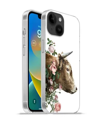 Produktbild von MuchoWow® Handyhülle Schutzhülle Hülle für Apple iPhone 14 - Softcase Schottischer Highlander - Kuh - Blumen Silikon Softcase Handy Hülle - Mobiltelefonhülle