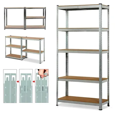Produktbild von Schwerlastregal 180x90x40cm (H*B*T) Metall Lagerregal mit 5 verstellbaren Ablagen, bis 875 kg belastbar