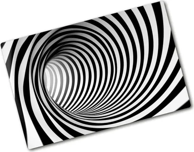 Produktbild von Tulup Glas Herdabdeckplatte - 80x52 cm - Glaskeramikkochfeld-Abdeckung Spritzschutz Glasabdeckplatte - Einteilig - Kunst: Modern & Klassisch - 3D-Tunnel - Schwarzweiß