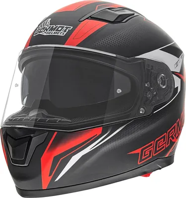 Produktbild von Germot GM 330 Decor Helm, schwarz matt/rot, M (57/58)