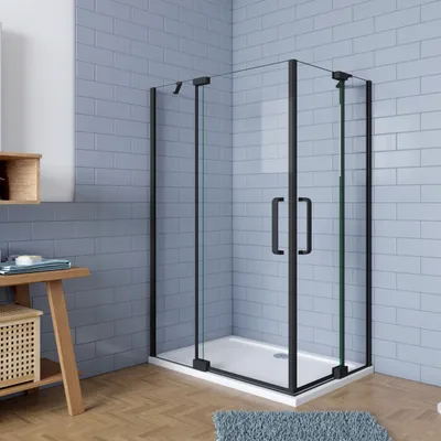 Produktbild von 80x80x195cm 90°Falttür+Drehtür NANO Glas Eckeinstieg Duschabtrennung Duschtür Duschkabine