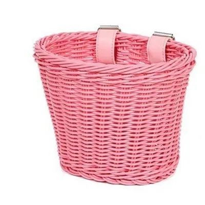 Produktbild von Rosa 21*16*16 cm klein Fahrradkorb Vorne Fahrradkorb aus PE Einstellbar Korb für Kinde