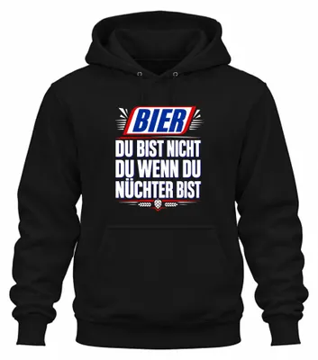 Productafbeelding van Bier: Jij bent niet jezelf als je nuchter bent. Grappige hoodie, zwart, maat XL