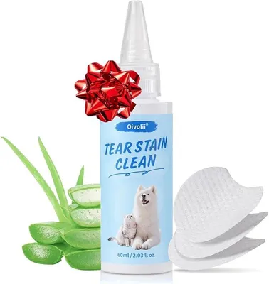 Zdjęcie produktu dla Płyn na Zacieki Łzowe dla Psa Kota 60 ml Czyszczenie Oczu Waciki Akcesoria