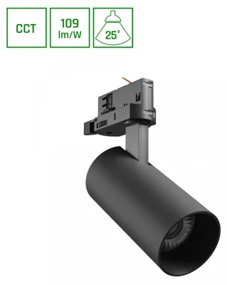 Produktbild von ANDROMEDA LED Stromschienenstrahler 3-Phasen 16W 25° CCT Schwarz