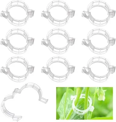 Produktbild von Famanu Pflanzenclips für den Garten – Kunststoff – Für Tomaten, Kletterpflanzen und Blumen – Wiederverwendbare Befestigungsclips