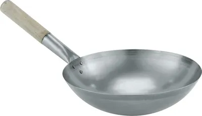 Zdjęcie produktu dla Wok Paderno z drewnianą rączką aluminiową ø 36 cm - Bez powłoki nieprzywierającej